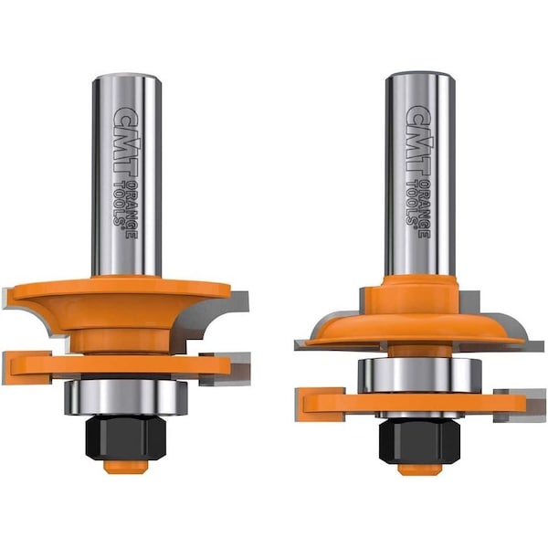 2-Piece Rail & Stile Bit Set, 1/2-Inch Shank, 1-3/4-Inch Diameter, Carbide-Tipped
